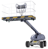 Ultrasonic sensor at a mobile hydraulic lift